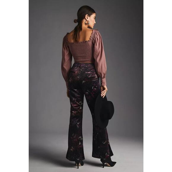 Scotch & Soda x Anthropologie Velvet Flare High Rise Trouser Pant Size 27 - Picture 4 of 9